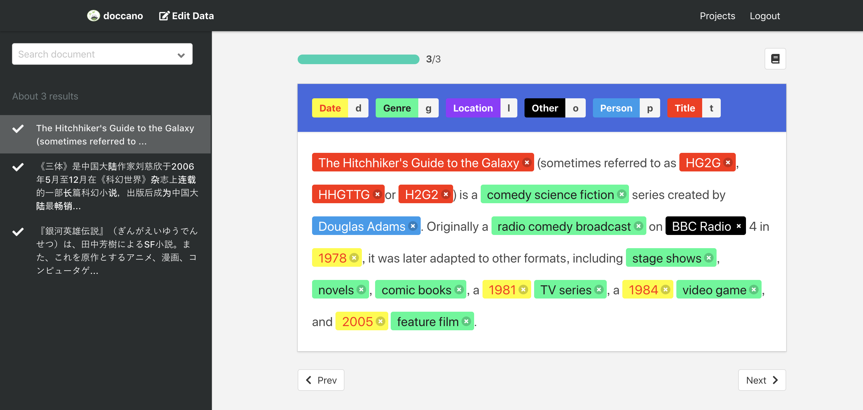 Annotate data